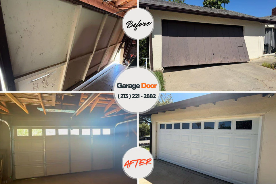 Before and after: garage door repair Defiance County